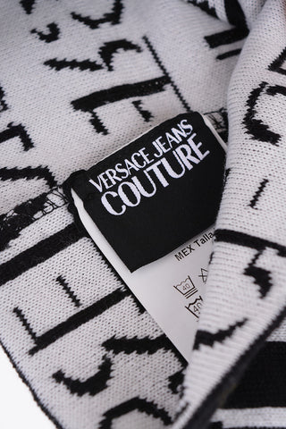 JEANS COUTURE All-Over Logo Wool Blend Beanie