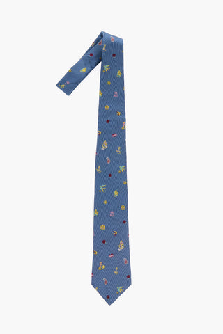 Embroidered Silk Tie