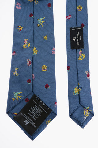 Embroidered Silk Tie