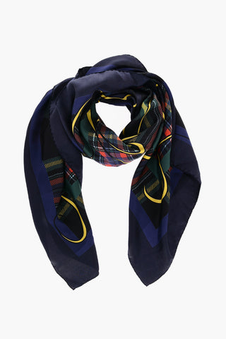 Checked Printed ENGLAND Silk Foulard