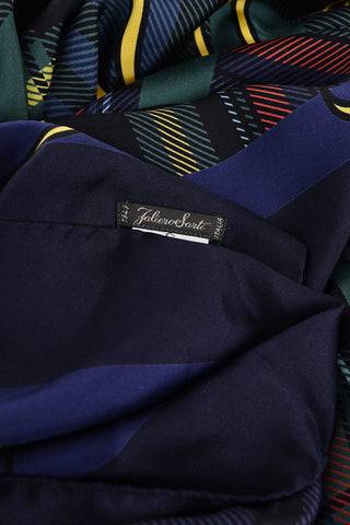 Checked Printed ENGLAND Silk Foulard