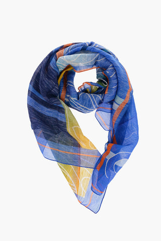 Patterned Linen and Silk DELHY Foulard