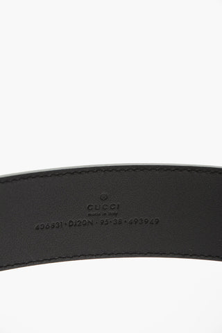 Leather Belt with Silver-Tone GG Buckle 40mm