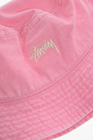 Cappello Bucket in Tinta Unita con Logo Ricamato