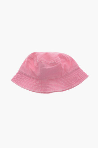 Cappello Bucket in Tinta Unita con Logo Ricamato