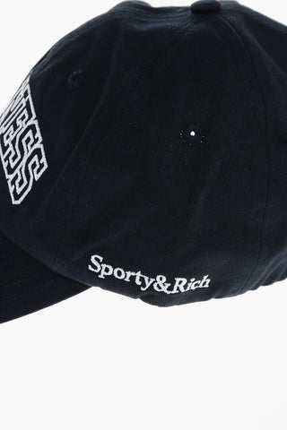 Solid Color Cap with Contrasting Embroideries