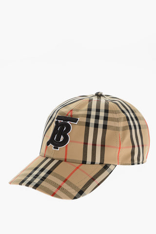 Cappello Baseball a Quadri con Monogram in Rilievo