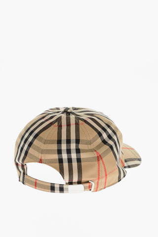 Cappello Baseball a Quadri con Monogram in Rilievo