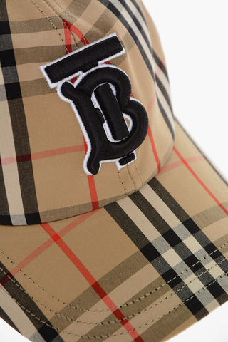 Cappello Baseball a Quadri con Monogram in Rilievo