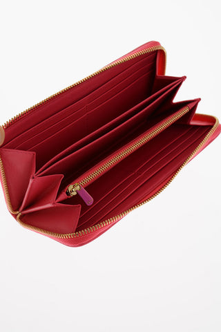 Quilted Leather LADY DIOR Wallet with Charm Logo
