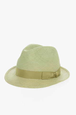 Solid Color Straw Fedora Hat