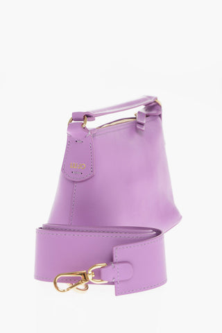 LEONIE HANNE Leather Mini Hobo Bag with Removable Shoulder Strap