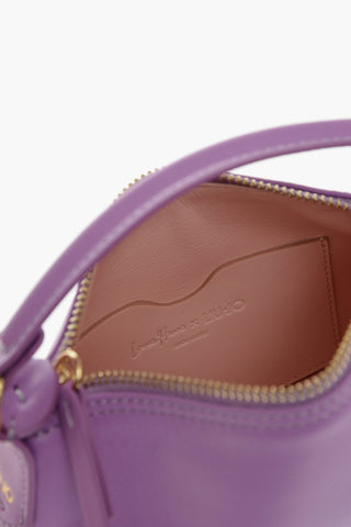 LEONIE HANNE Leather Mini Hobo Bag with Removable Shoulder Strap