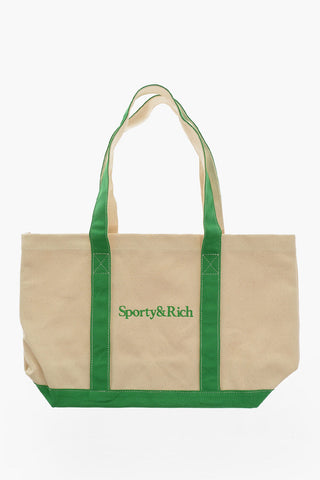 Two-Tone Tote Bag with Embroidered Logo