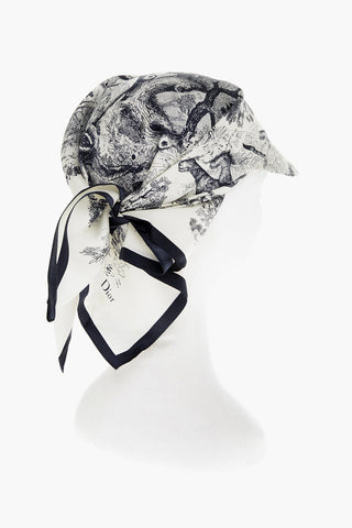 Patterned Silk TOILE DE JOUY SAUVAGE Knotted Visor