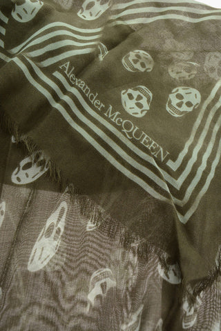 Solid Color Foulard with All-Over Skulls