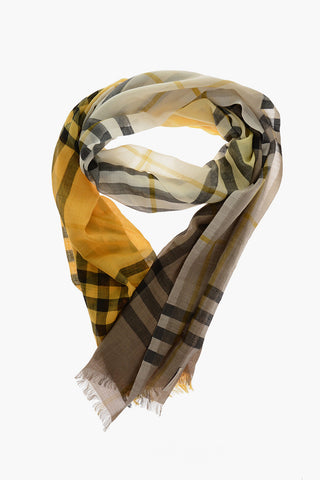 Checked Silk and Wool Scarf