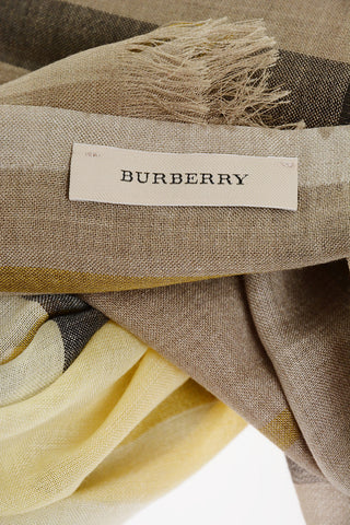 Checked Silk and Wool Scarf