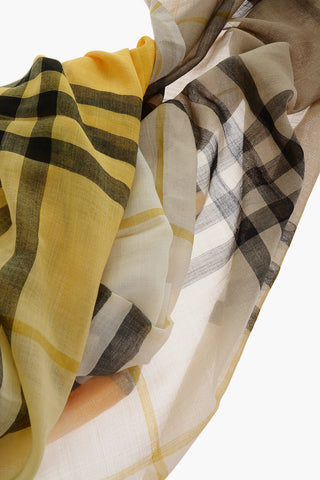 Checked Silk and Wool Scarf