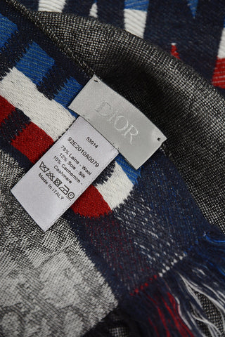Stola in Lana Seta e Cashmere con Logo Ricamato