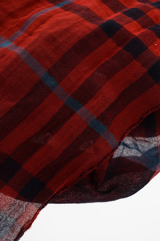 Tartan Motif Cotton Scarf