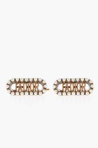 Golden Effect Logoed Earrings