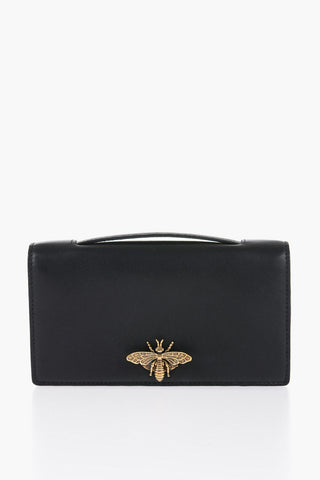 Leather Clutch with Golden Closure