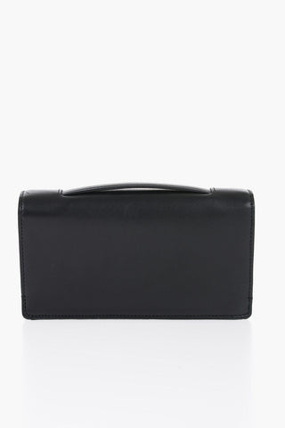 Pochette in Pelle con Chiusura Dorata