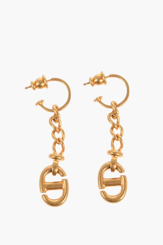 Golden Effect Earrings with Monogram