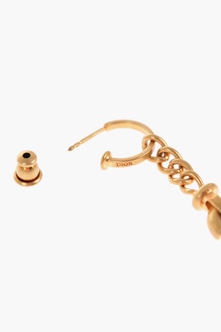 Golden Effect Earrings with Monogram