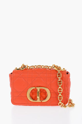 Quilted Leather DIOR CARO Mini Bag with Golden-Monogram