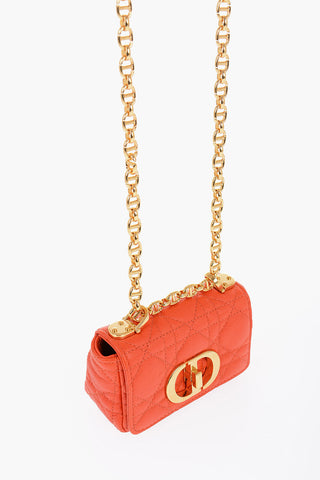 Quilted Leather DIOR CARO Mini Bag with Golden-Monogram