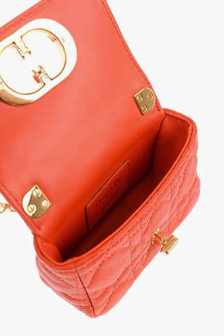 Quilted Leather DIOR CARO Mini Bag with Golden-Monogram