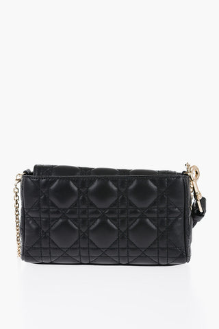 Solid Color Textured Leather LADY DIOR Bag