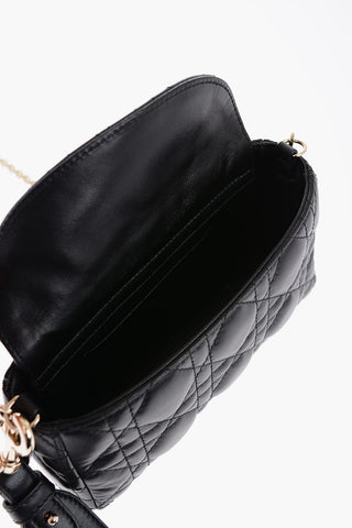 Solid Color Textured Leather LADY DIOR Bag