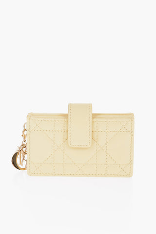 Quilted Leather LADY DIOR Card Holder with Snap-Button