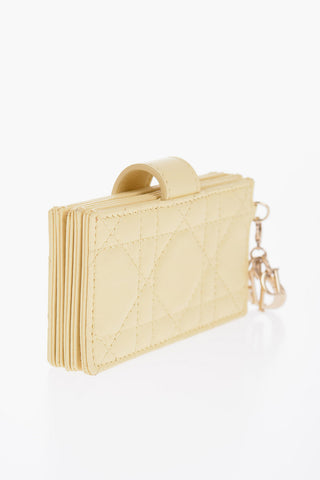 Quilted Leather LADY DIOR Card Holder with Snap-Button