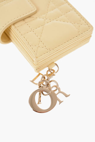 Quilted Leather LADY DIOR Card Holder with Snap-Button