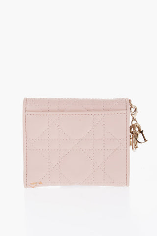 Quilted Leather LADY DIOR Mini Wallet with Charm-Logo