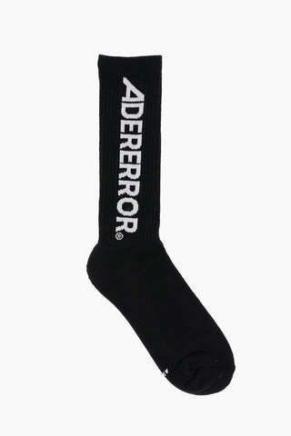 Ribbed Long Socks with Embroidery