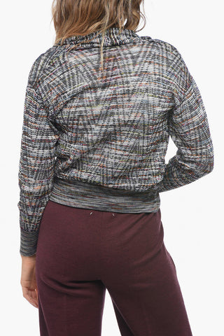 Stretch Fabric Cardigan with Double-breasted Design