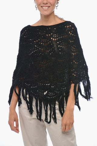 Cappa Crochet in Cotone con Frange