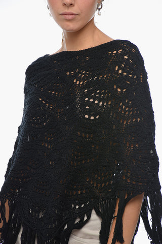 Cappa Crochet in Cotone con Frange