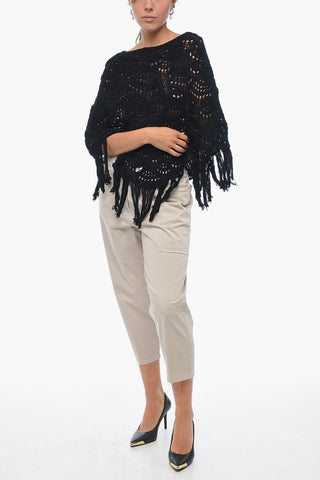 Cappa Crochet in Cotone con Frange