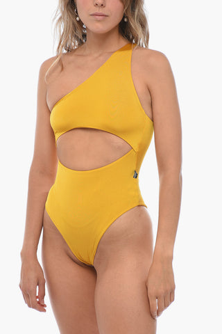 One-Shoulder One-Piece Swimsuit with Cut-Out Detail