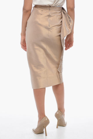 MM1 Silk-Blend Satin Longuette with Draping