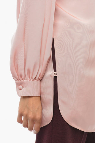 Silk Blend Blouse with Buckle Detail