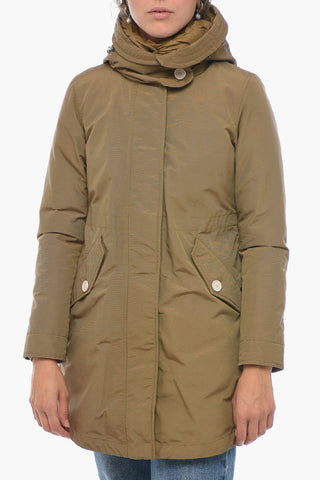 Nylon MILITARY Down Jacket with Hidden Closure