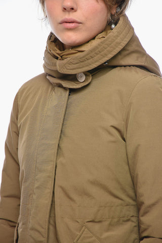 Nylon MILITARY Down Jacket with Hidden Closure