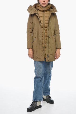 Nylon MILITARY Down Jacket with Hidden Closure